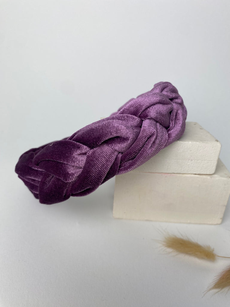 Purple velvet plait headband