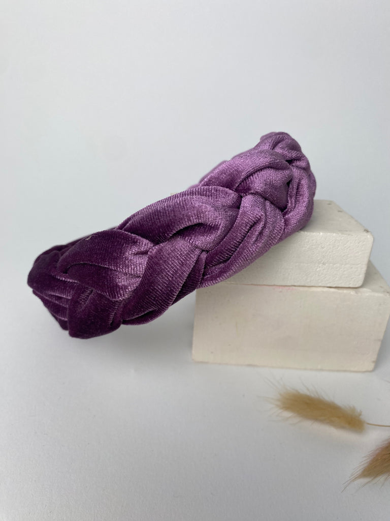 Purple velvet plait headband
