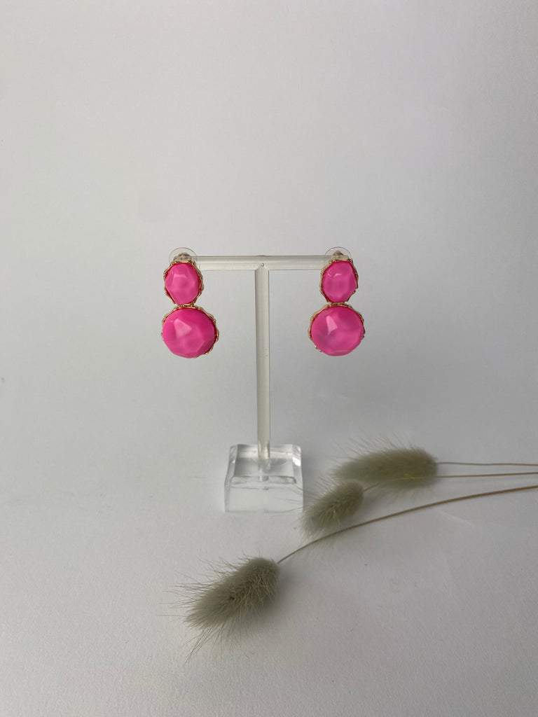 Pink gem stud Earrings