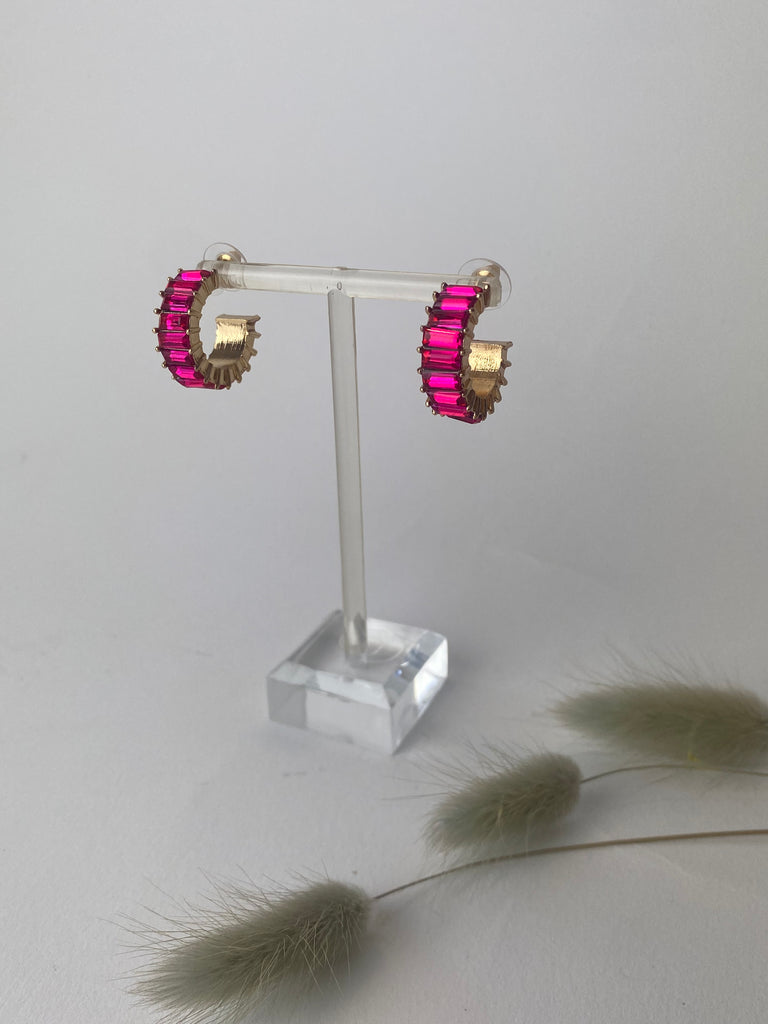 pink cuffed earrings