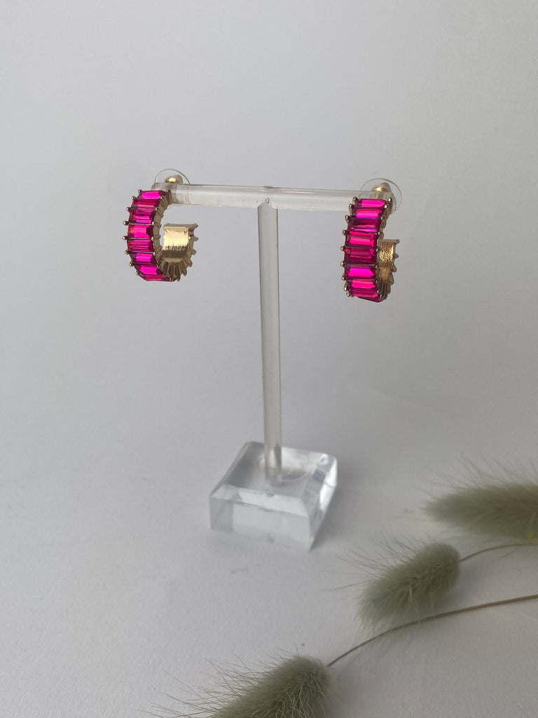 pink cuffed earrings