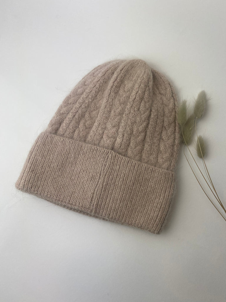 Taupe knit hat