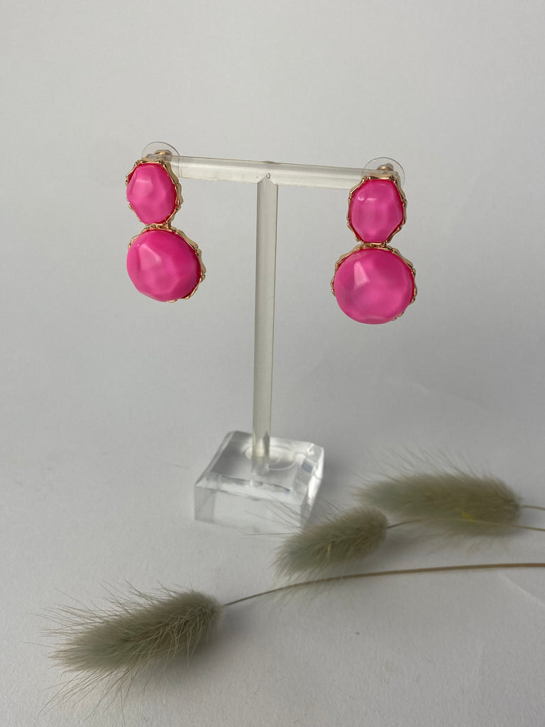 Pink gem stud Earrings