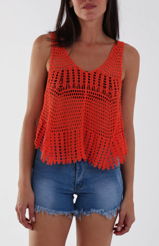 Orange Crochet vest