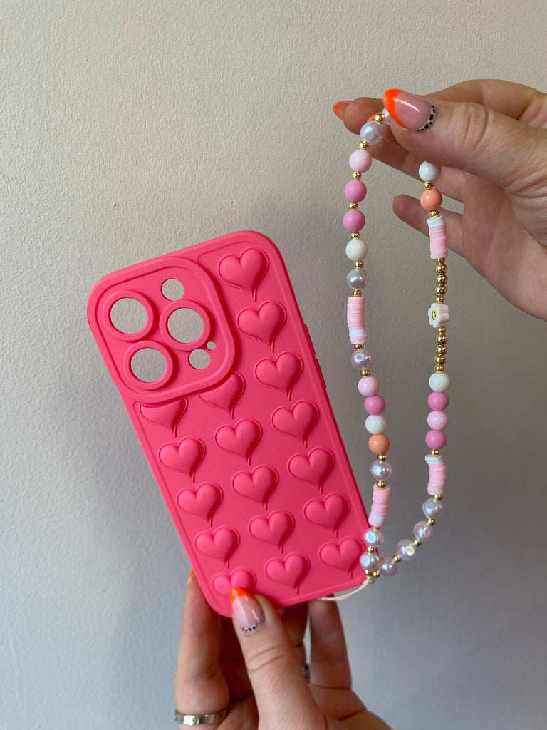 Phone charm pearly pink