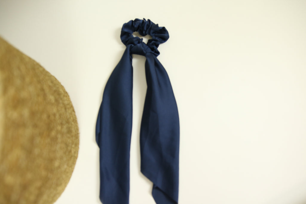 Silk  Navy scrunchy Tie
