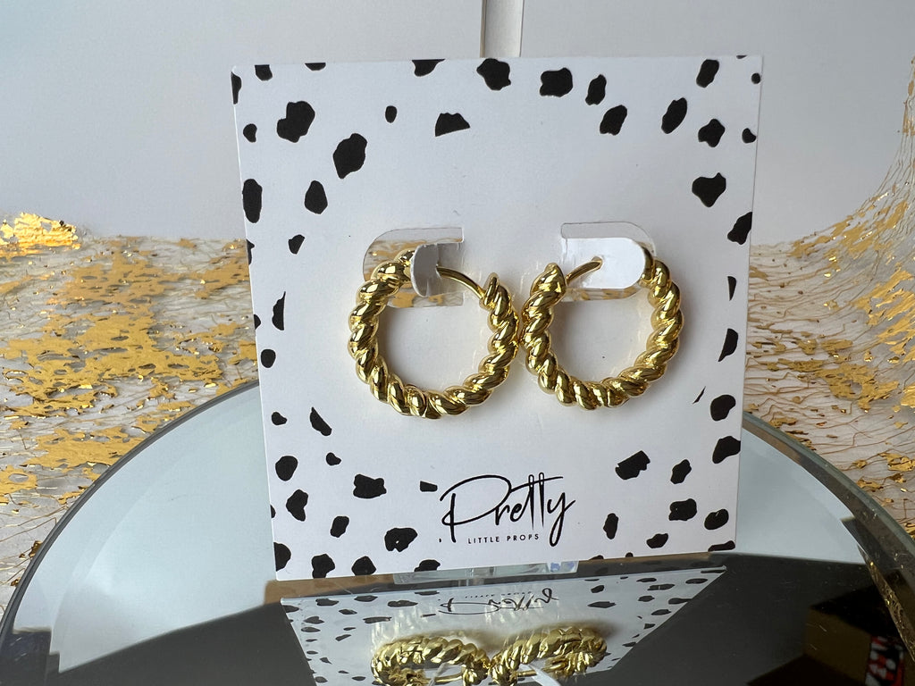 Gold twist earrings