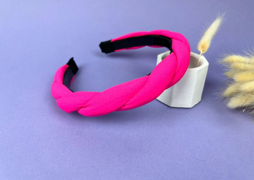 Pink twist neon headband