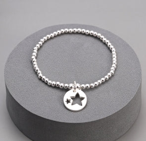 Silver Bracelet with Cut Out Stars