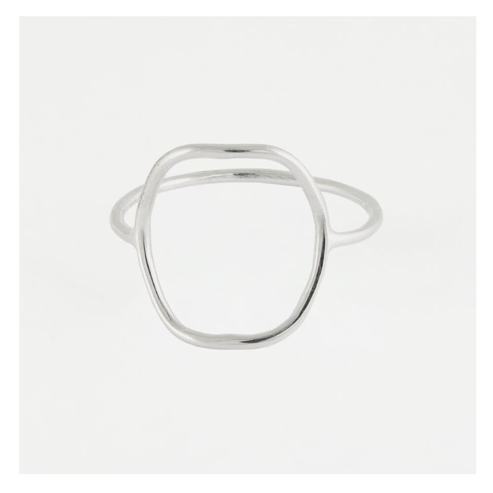 Silver Cut Out Rectangular Ring